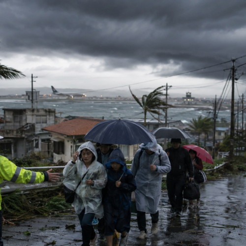 Tifón Dolphin obliga a evacuar a más de 5.000 personas en Japón y deja cientos de vuelos cancelados